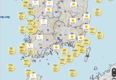  오늘 중부지방 중심 비, 모레 전국 내륙 낮과 밤의 기온차 큼”