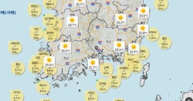 오늘의 날씨,오늘 경상권, 내일 남부지방 중심 낮 기온 오르겠음”[천지인뉴스]