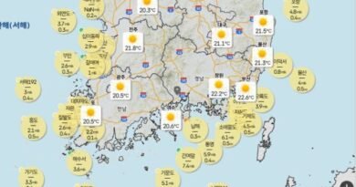 오늘 중부지방과 일부 남부내륙 소나기, 돌풍, 천둥.번개, 우박 유의” 오늘 중부지방과 일부 남부내륙 소나기, 돌풍, 천둥.번개, 우박 유의”