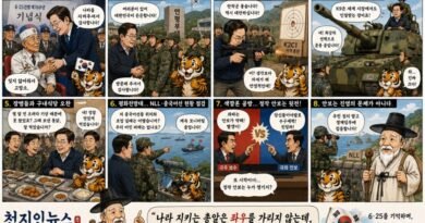 [천지인뉴스 오늘의 만평]안보에 색깔이 있나?