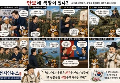 [천지인뉴스 오늘의 만평]안보에 색깔이 있나?