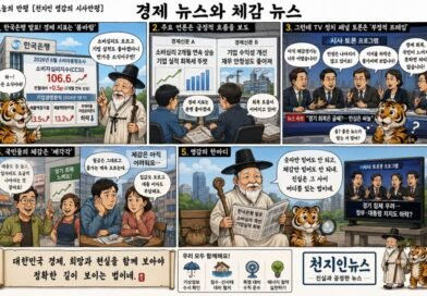 [천지인뉴스 오늘의 만평]”경기는 봄바람, 지갑은 아직 눈치 보기”