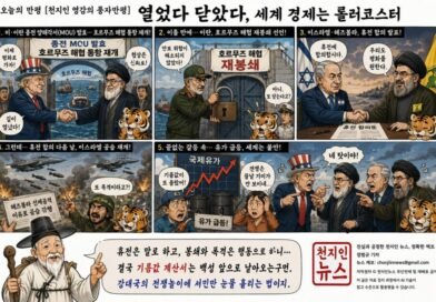 [천지인뉴스 오늘의 만평]열었다 닫았다, 세계 경제는 롤러코스터