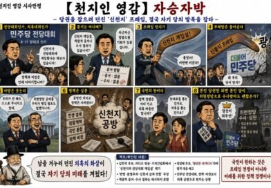 천지인 영감 시사만평【천지인 영감】 자승자박