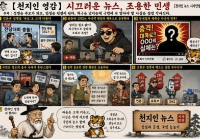 【천지인 영감】 시끄러운 뉴스, 조용한 민생[천지인 뉴스 시사만평]