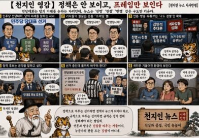 【천지인 영감】 정책은 안 보이고, 프레임만 보인다[천지인 뉴스 시사만평]