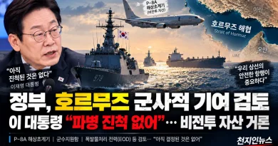 [천지인뉴스] 정부, 호르무즈 군사적 기여 검토…이 대통령 “파병 진척 없어”