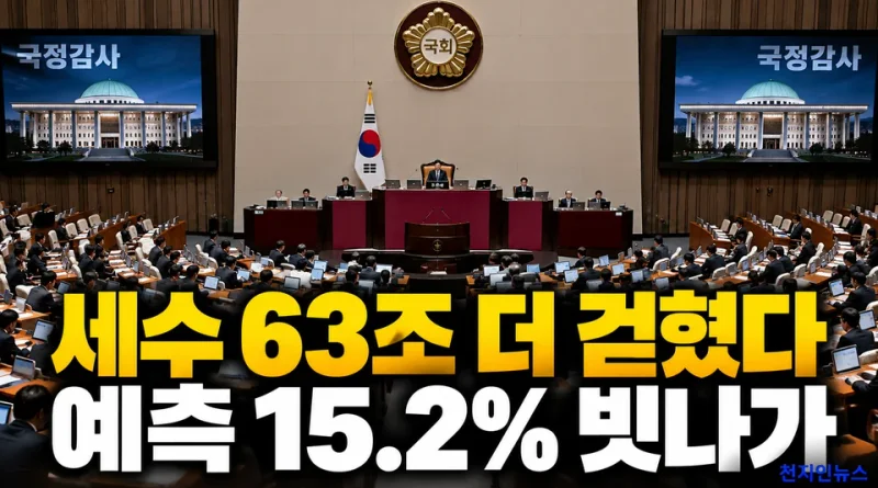 [천지인뉴스] 세수 전망보다 63조 더 걷혔다…15.2% 오차, 국가 살림 예측 이대로 괜찮나